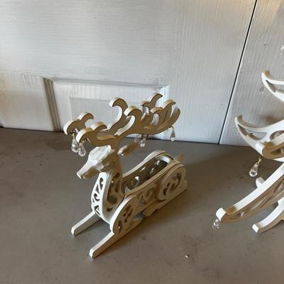 Wood Cut Out Tree and Reindeer 