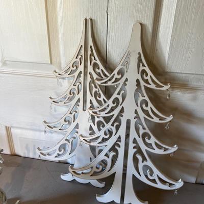 Wood Cut Out Tree and Reindeer 