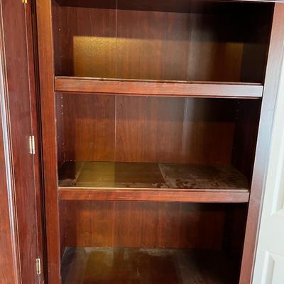 LARGE CHERRY FINISH COMPUTER STATION