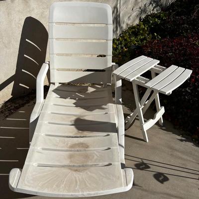 Chase Lounge and Side Table WHITE 