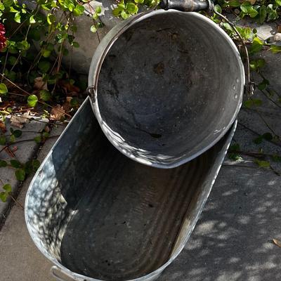 2 Galvanized Buckets. 