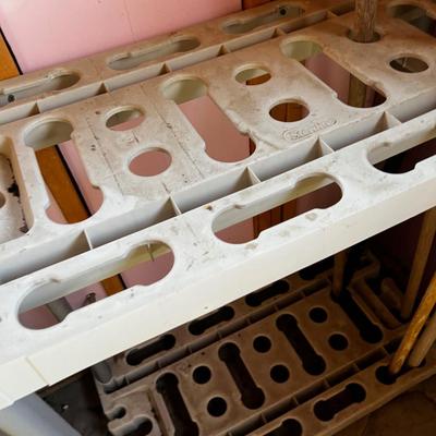 Cultivator and Hose includes Plastic Organizing Stand. 