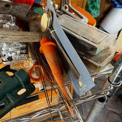Shelf Full of Garden Related Items 
