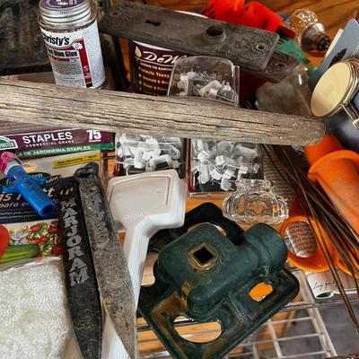 Shelf Full of Garden Related Items 