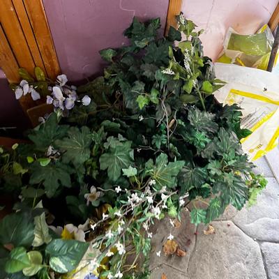 4 Baskets and Boxes of Silk Flowers