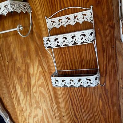 3 Wall Metal Wall Shelves and a Wall Plaque