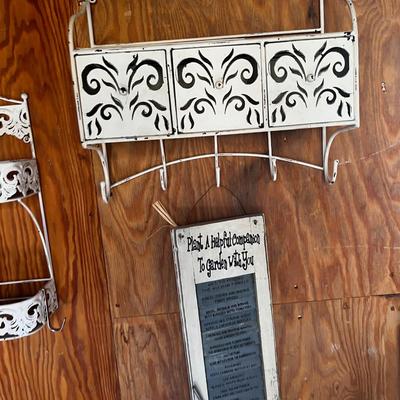 3 Wall Metal Wall Shelves and a Wall Plaque