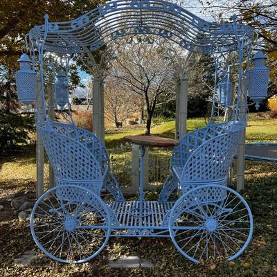 BLUE Carriage Bench METAL 