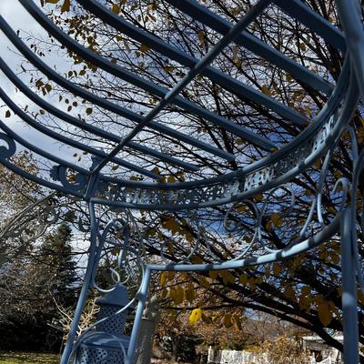 BLUE Carriage Bench METAL 