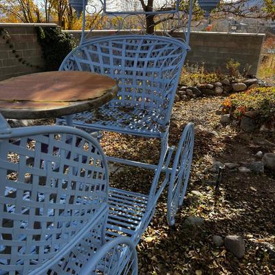 BLUE Carriage Bench METAL 