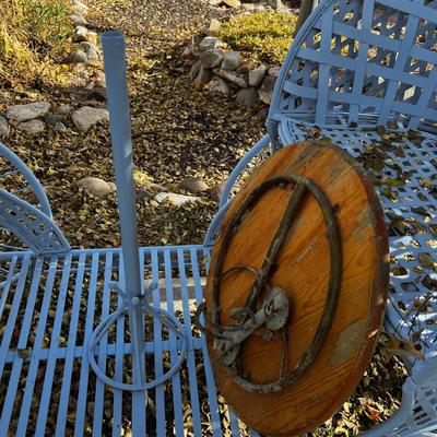 BLUE Carriage Bench METAL 