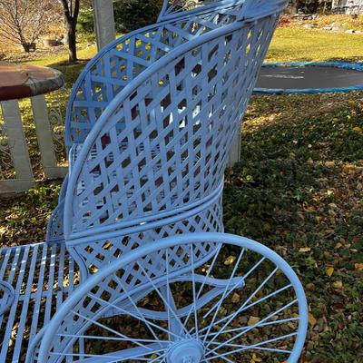 BLUE Carriage Bench METAL 