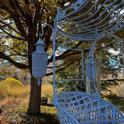 BLUE Carriage Bench METAL 