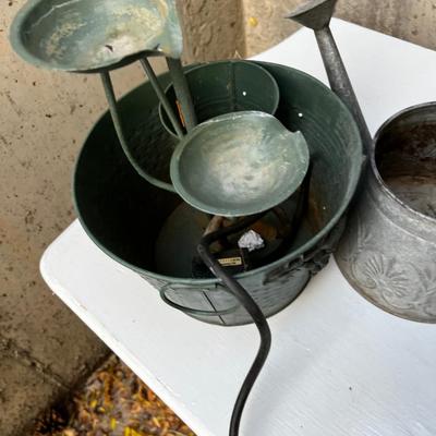 Little Tin Watering Can and Small Fountain. 