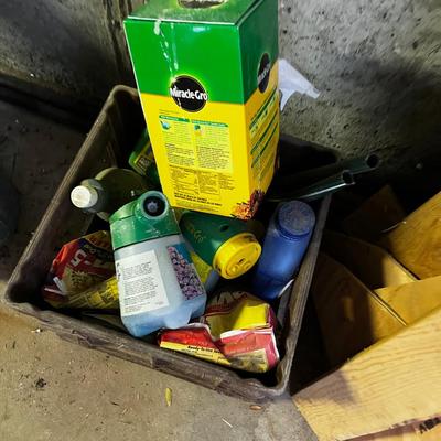 Milk Crate full of Miracle Grow