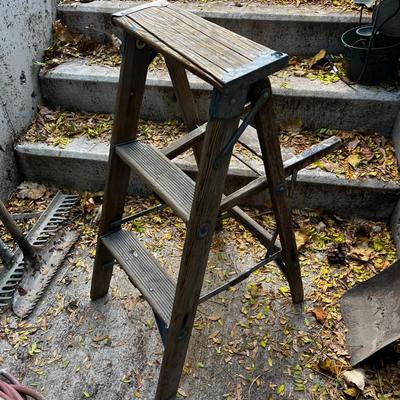 Vintage Wood Step Ladder 