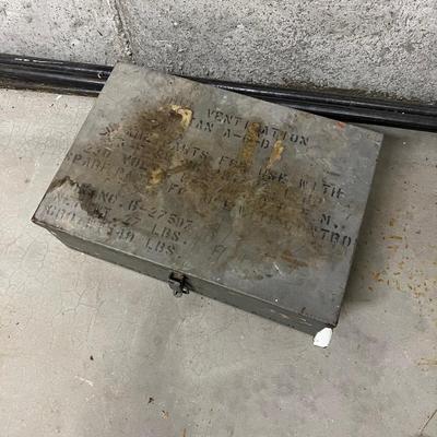 Metal Storage Box GRAY with Old Tools