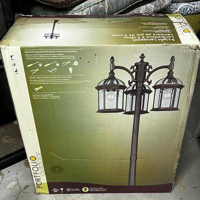 3 Light Lamp Post by Portfolio NEW in the Box 