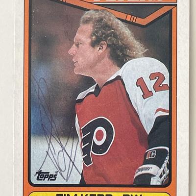 Philadelphia Flyers Tim Kerr 1990 Topps #210 signed trading card 