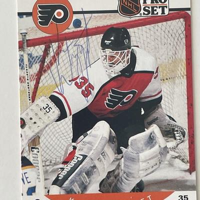 Philadelphia Flyers Ken Wregget 1990 Pro Set #226 signed trading card 