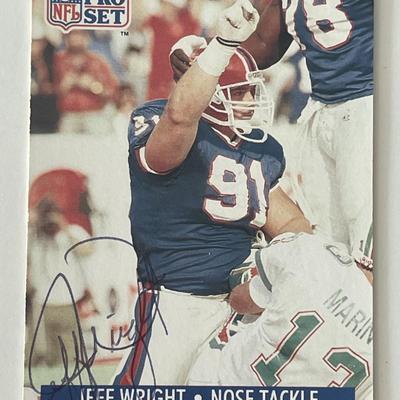 Buffalo Bills Jeff Wright 1991 NFL #89 signed card