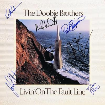 Doobie Brothers Livin' On The Fault Line signed album