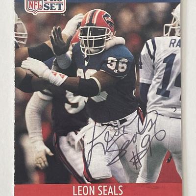 Buffalo Bills Leon Seals 1990 NFL #442 signed card
