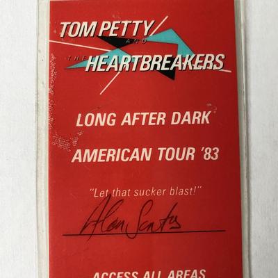 Tom Petty Backstage Pass