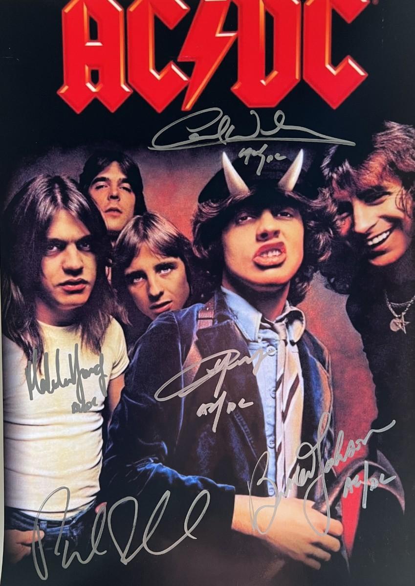 AC/DC band signed mini poster | EstateSales.org