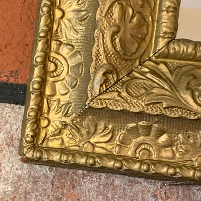 Beautiful Antique Heavy Gold Gilt Rectangular Mirror