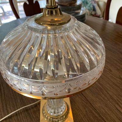 Heavy Glass Lamp Brass Base Tested Works Great