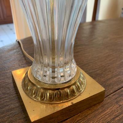 Heavy Glass Lamp Brass Base Tested Works Great