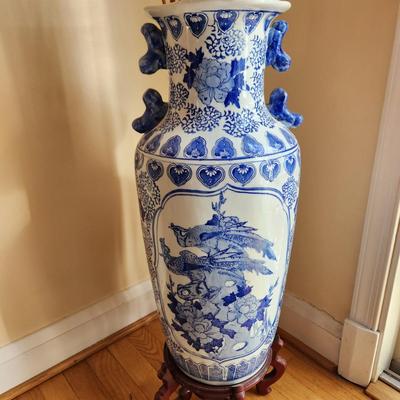 Large Oriental Asian Floor Vase 32"