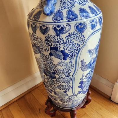 Large Oriental Asian Floor Vase 32"