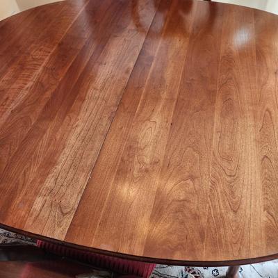Clean Solid Wood Dining Room Table and 6 Chairs