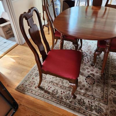 Clean Solid Wood Dining Room Table and 6 Chairs