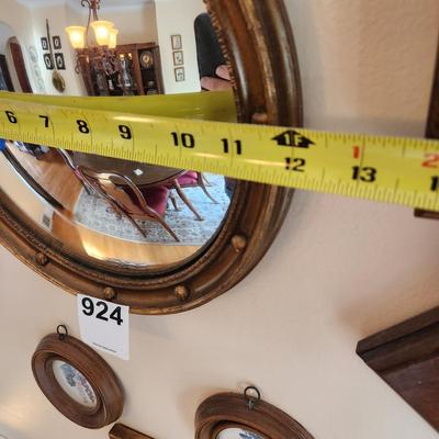 Vintage Federal Style Small Convex Mirror 12"