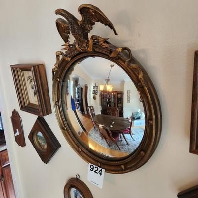 Vintage Federal Style Small Convex Mirror 12"