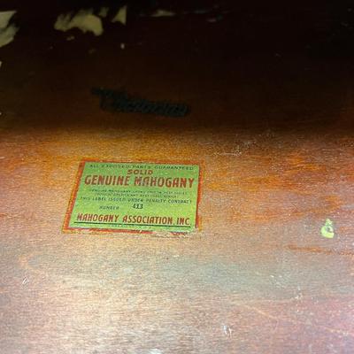 Antique Mahogany Marble Top Harp Side Table