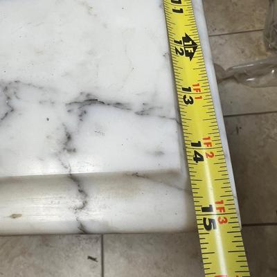 Antique Mahogany Marble Top Harp Side Table