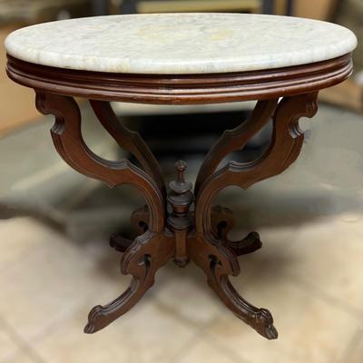 Antique Marble Parlor Table