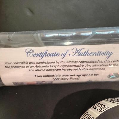 Whitey Ford Autographed Bat w Authenticity Certificate