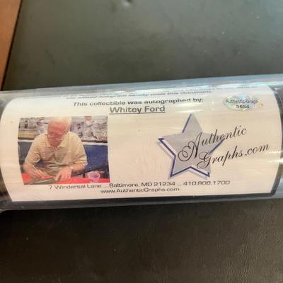 Whitey Ford Autographed Bat w Authenticity Certificate