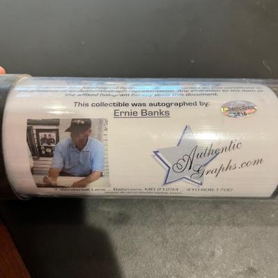 Earnie Banks Autographed Bat w Authenticity Certificate