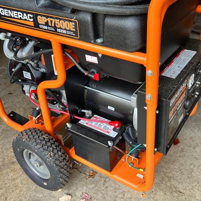 GENERAC GP17500E Portable Generator Less Than 1 Hour Use - See Full Description