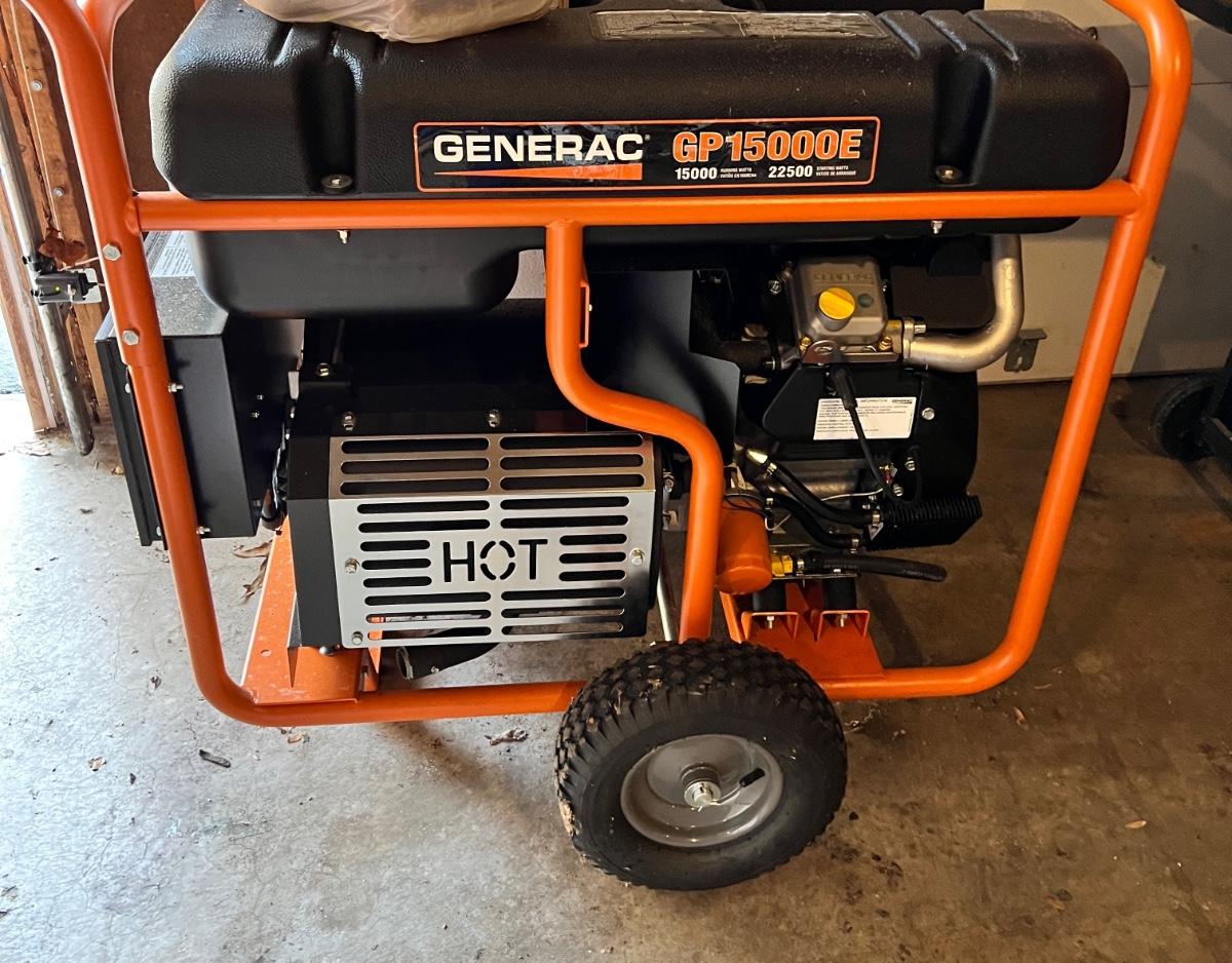 GENERAC GP15000E Portable Generator ZERO HOURS See Full Description