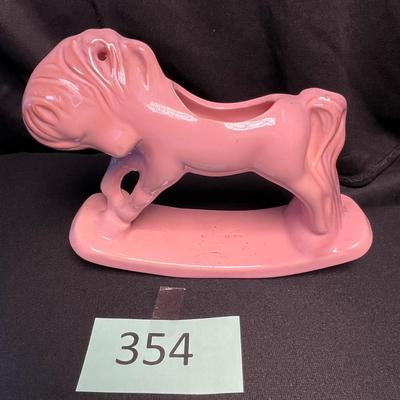 Pink rocking horse planter