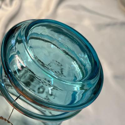 Blue & Silver overlay Depression pitcher
