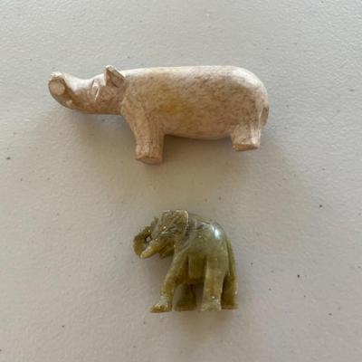 Decorative Elephant and Rhino