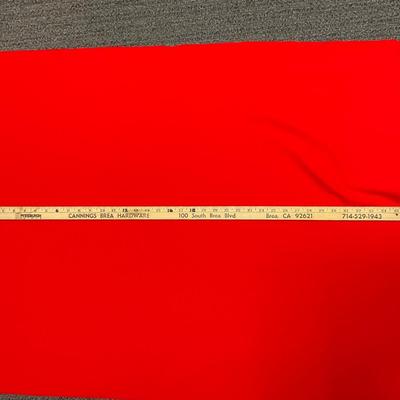 Fabric Material Remnant Red Polyester Approx. 62